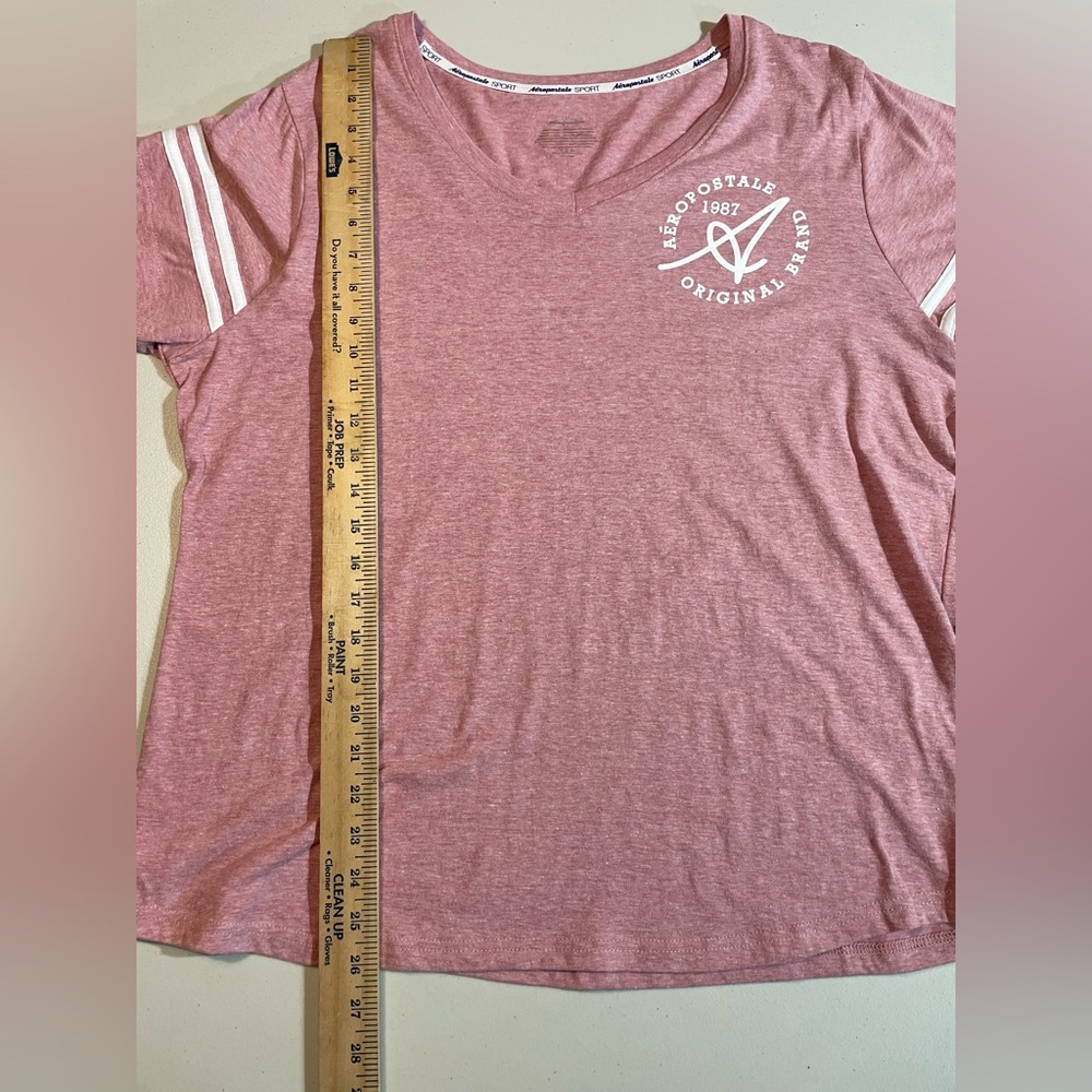 NWT Aeropostale 1X Heathered Pink Short Sleeve Tee - Picture 4 of 5